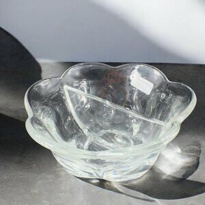 VTG Duncan Miller Glass Co Clear Divided Dish Bowl Footed Vintage Glass Decor
